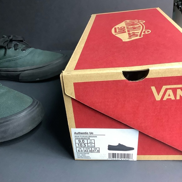 Vans Classic Unisex Authentic Uc Black Sneakers Men’s: 9, Women’s: 10.5 - Picture 2 of 3